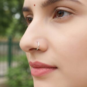 Silver bali earrings round plain