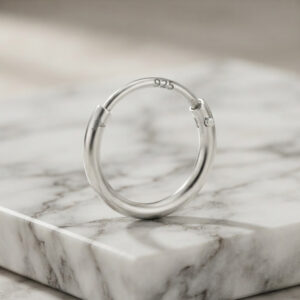 Silver bali earrings round plain