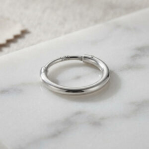 Silver bali earrings round plain