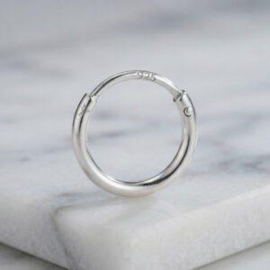 Silver bali earrings round plain