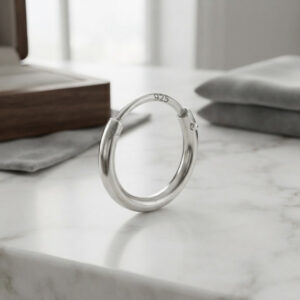 Silver bali earrings round plain