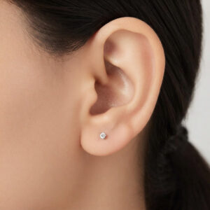 round cz solitaire studs earrings 2mm to 8mm