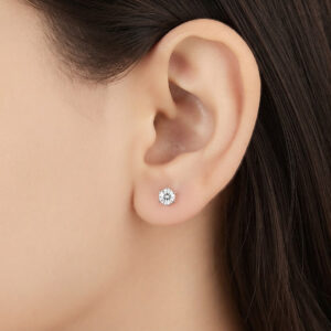 round cz solitaire studs earrings 2mm to 8mm