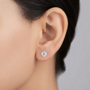 round cz solitaire studs earrings 2mm to 8mm