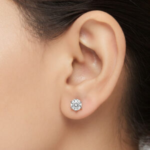 round cz solitaire studs earrings 2mm to 8mm
