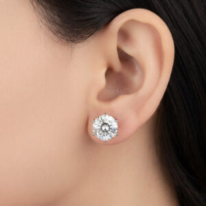 round cz solitaire studs earrings 2mm to 8mm