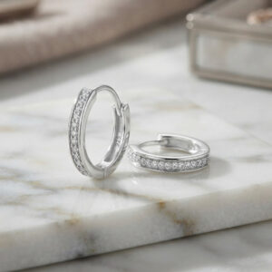 Layered CZ Huggie Hoops