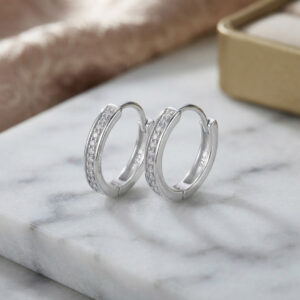 Layered CZ Huggie Hoops