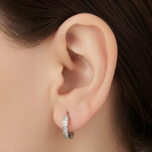Layered CZ Huggie Hoops