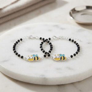Bee design baby nazariya bracelet in silver