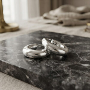 Sterling Silver Hoops Bali Earrings for Boys and Men – One Pair by Parnika Jewels