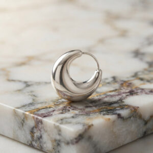 Silver bali hoops earrings for men