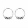 Pure silver round bali hoops oxidized earrings