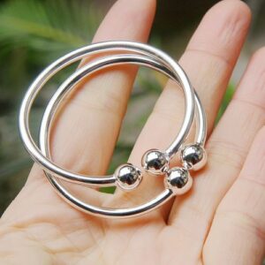 Plain Silver baby bangles adjustable