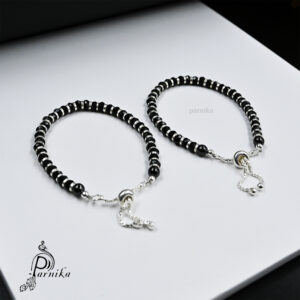 Adjustable Silver & Black Crystals Baby Nazariya