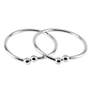 Plain Silver baby bangles adjustable