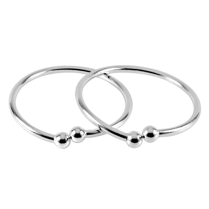 92.5 Sterling Silver Adjustable Baby Bangles for Kids – Parnika Jewels Light Comfortable Traditional Adjustable Plain Hollow Hallmarked Silver Baby Bangles in Pure 92.5 Sterling Silver for Kids One Pair