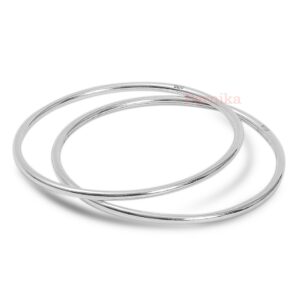 Plain round silver kada bangle for men & women