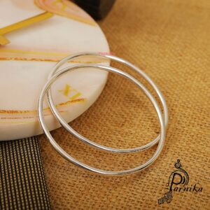 Plain round silver kada bangle for men & women