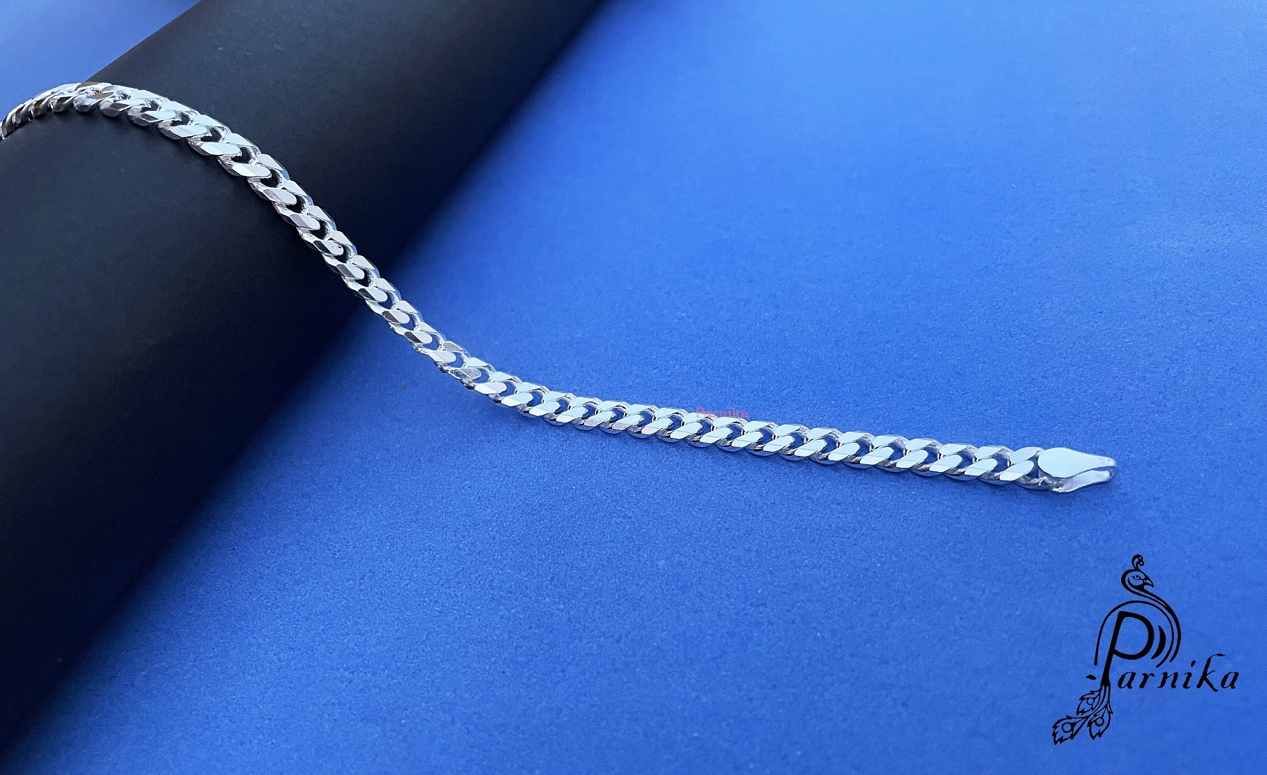 Curb design pure silver mens bracelet Curb design pure silver mens bracelet