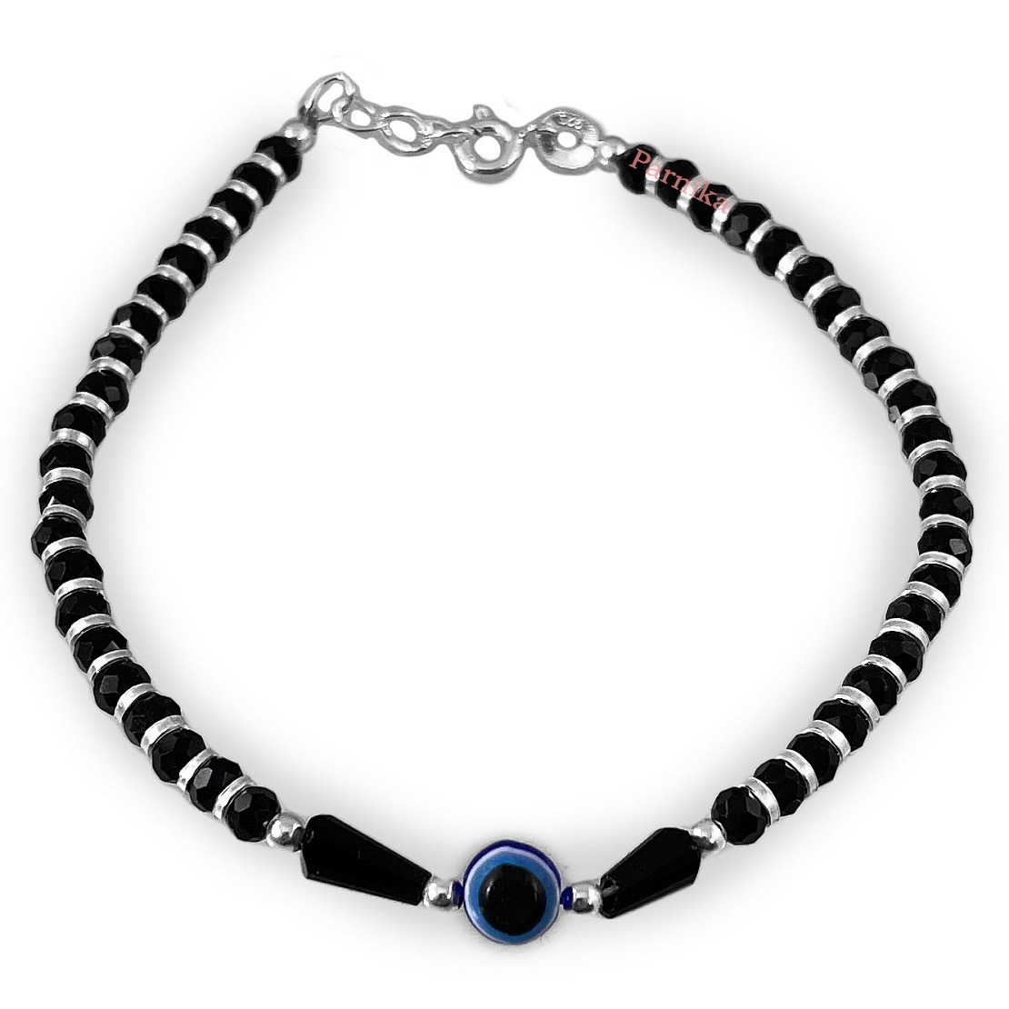 925 Evil Eye Charm Silver Nazariya Bracelet – Parnika Jewels Evil Eye Charm Silver Nazariya Bracelet for Girls and Women