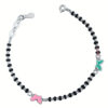 Baby nazariya in pure silver with black beads and butterflies
