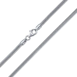 Pure silver round lock chain for men and women