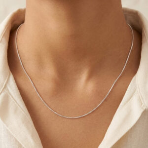 Pure silver chain for men and women for daily use in 0.9mm and 1.25mm