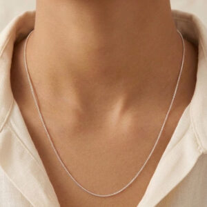 Pure silver chain for men and women for daily use in 0.9mm and 1.25mm