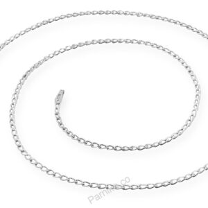 Pure long curb chain trendy design in pure silver
