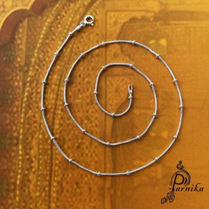 Stylish pure silver chain with silver balls