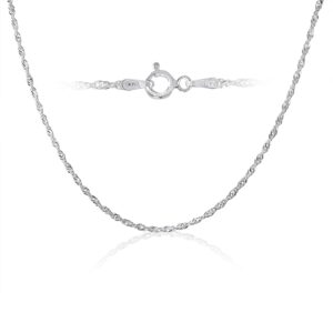 Rope design 3mm silver chain in 92.5 pure silver