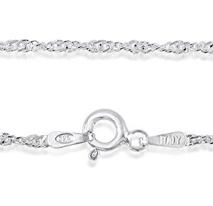 Rope design 3mm silver chain in 92.5 pure silver