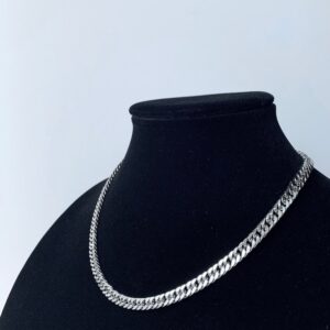 Double cuban design pure silver chain in 3mm