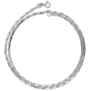 Barleycorn design silver chain in pure silver