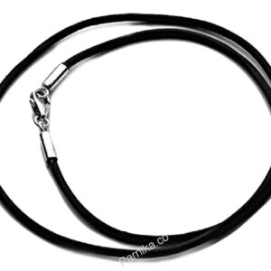 Black cotton cord with silver lock in pure silver for kids, girls and boys