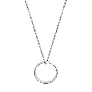 Ring pendant with chain in pure silver