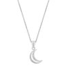 Crescent moon shape pure silver pendent