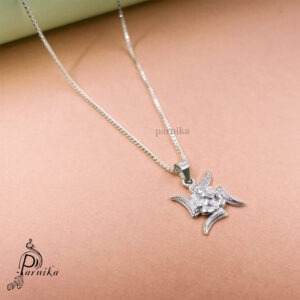 Swastik symbol pure silver pendant