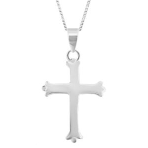 Holy cross in pure silver pendant