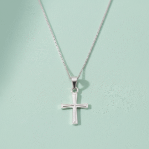 Holy cross in pure silver pendant