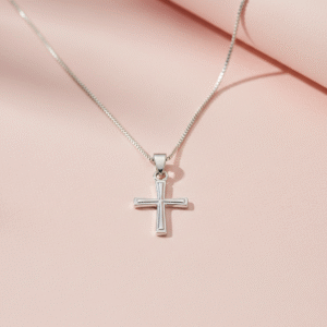 Holy cross in pure silver pendant