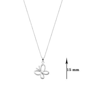 Butterfly shape pure silver pendant