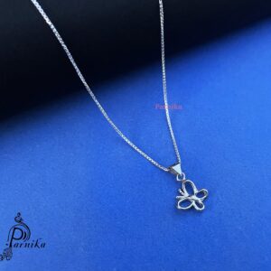 Butterfly shape pure silver pendant