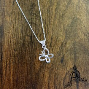 Butterfly shape pure silver pendant