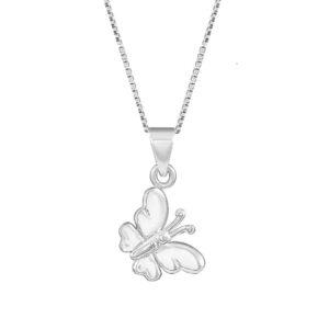 Butterfly shape pure silver pendant