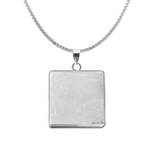 Square shape pure silver pendant