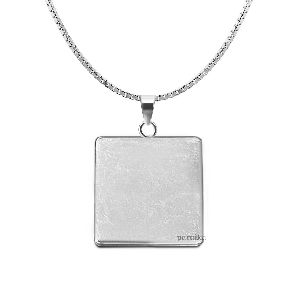 Square shape pure silver pendant Square shape pure silver pendant