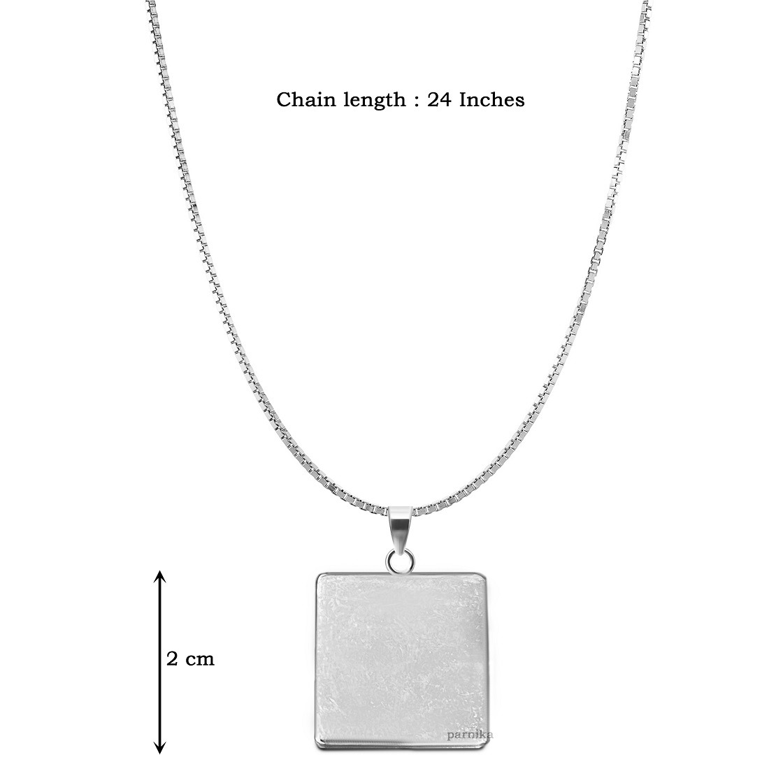 Square shape pure silver pendant Square shape pure silver pendant