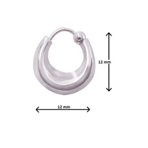 Silver bali hoops earrings for men